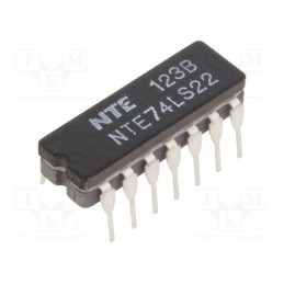 1 pcs x NTE Electronics - NTE74LS22 - IC: digital, NAND, Ch: 2, IN: 4, TTL, THT, DIP14, OUT: open collector