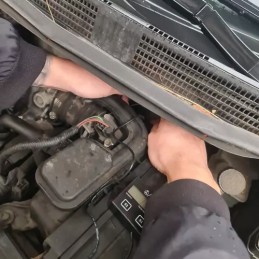 Operating hours counter for motorcycle lawn mower