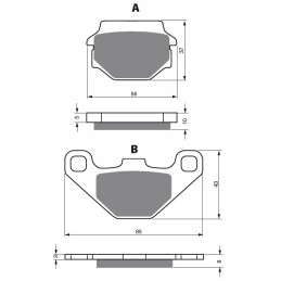 Brake pads rear 67 quad atv shineray 250 stxe