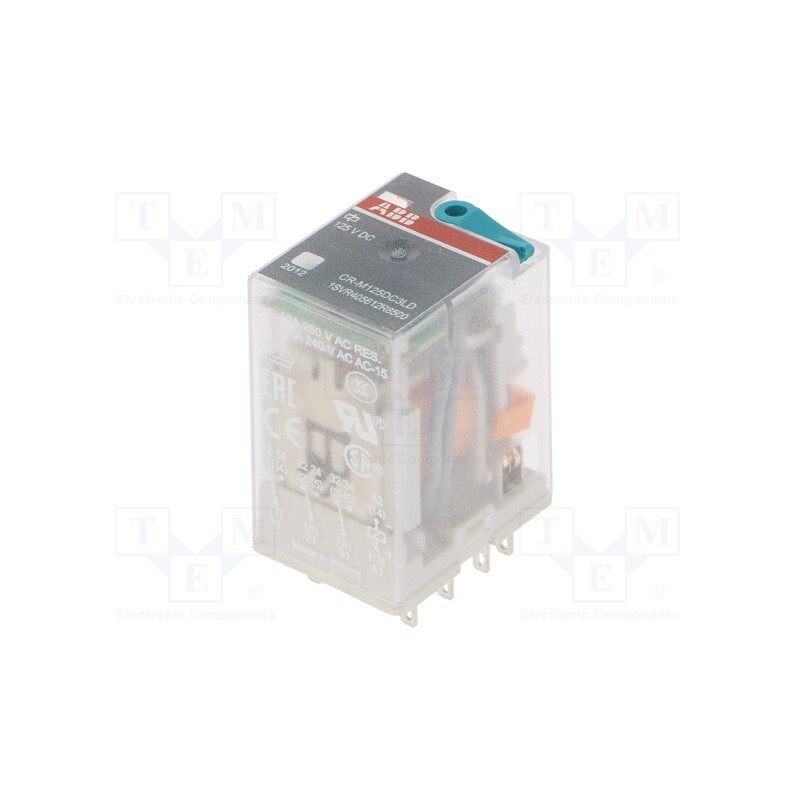 1 pcs x ABB - 1SVR405612R8500 - Relay: electromagnetic, 3PDT, Ucoil: 125VDC, Icontacts max: 10A