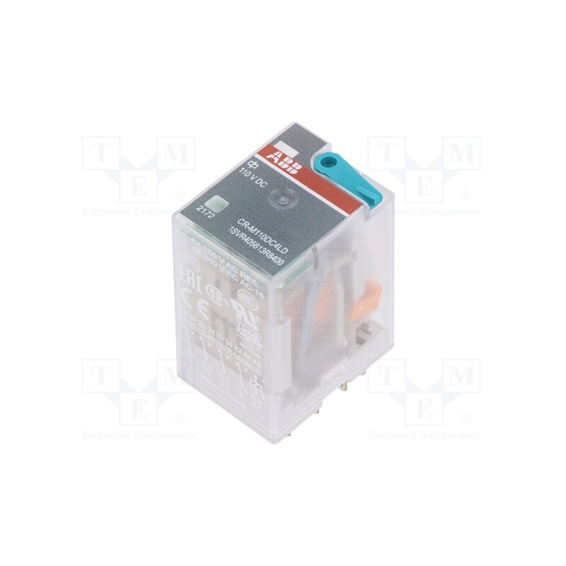 1 pcs x ABB - 1SVR405613R8400 - Relay: electromagnetic, 4PDT, Ucoil: 110VDC, Icontacts max: 6A