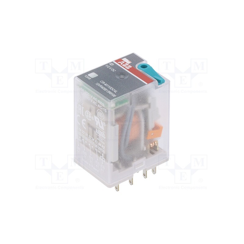 1 pcs x ABB - 1SVR405613R8100 - Relay: electromagnetic, 4PDT, Ucoil: 110VDC, Icontacts max: 6A