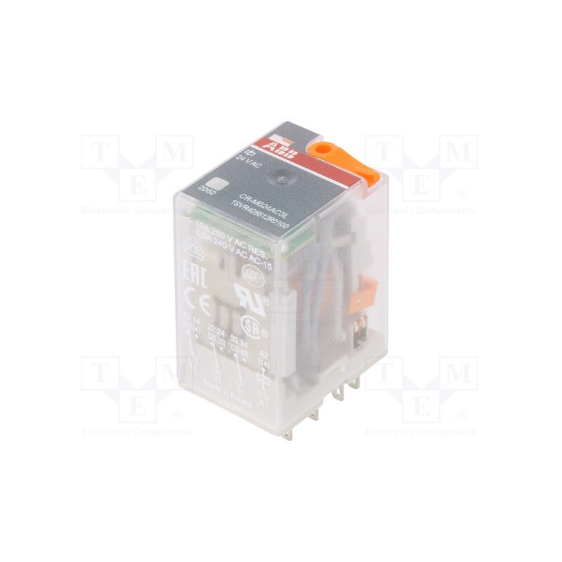1 pcs x ABB - 1SVR405612R0100 - Relay: electromagnetic, 3PDT, Ucoil: 24VAC, Icontacts max: 10A