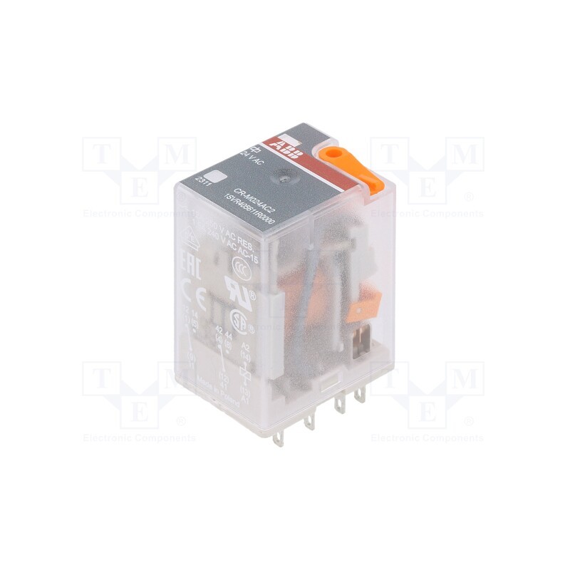 1 pcs x ABB - 1SVR405611R0000 - Relay: electromagnetic, DPDT, Ucoil: 24VAC, Icontacts max: 12A