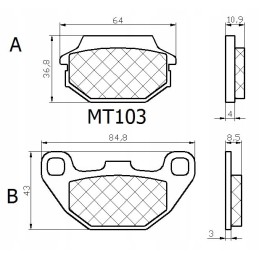 Kymco mxer mxu brake pads 50 125 150 rear