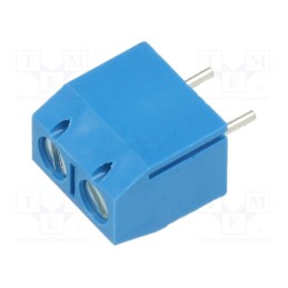 10 pcs x XINYA - XY301VA-2P 5.0MM BLUE - PCB terminal block, angled 90°, 5mm, ways: 2, on PCBs, terminal