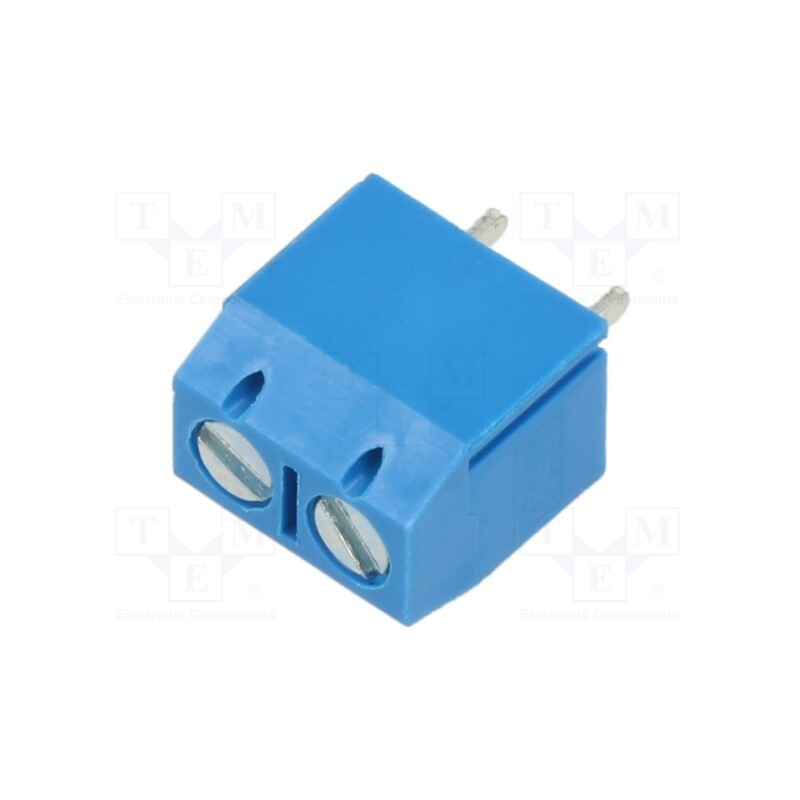 10 pcs x XINYA - XY306A-2P 5.0MM BLUE - PCB terminal block, angled 90°, 5mm, ways: 2, on PCBs, terminal