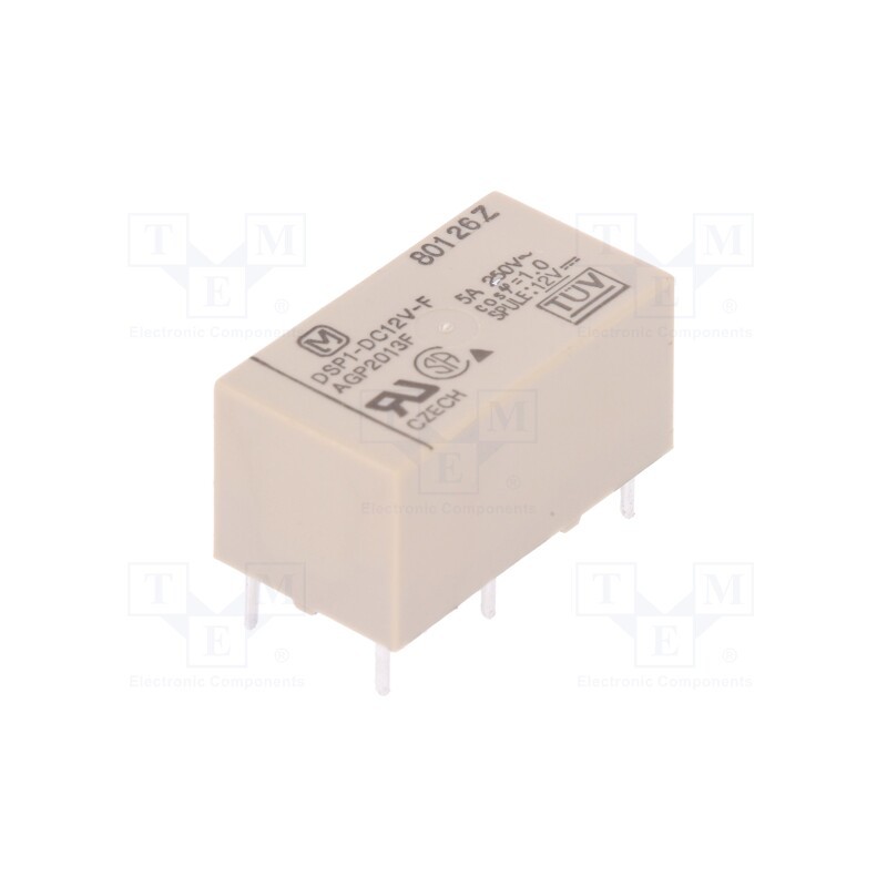 1 pcs x PANASONIC - DSP1-DC12V-F - Relay: electromagnetic, SPST-NO + SPST-NC, Ucoil: 12VDC, 480Ω