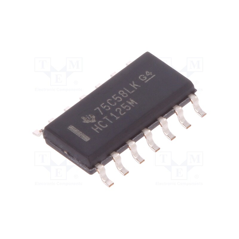 3 pcs x TEXAS INSTRUMENTS - CD74HCT125M - IC: digital, buffer,non-inverting,line driver, Ch: 4, SMD, SO14