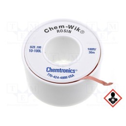 1 rol x CHEMTRONICS - - - Tape: desoldering, halide-free,rosin,ROL0, W: 1.9mm, L: 1.5m