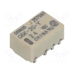 1 pcs x OMRON OCB - G6K-2G-Y 24VDC - Relay: electromagnetic, DPDT, Ucoil: 24VDC, Icontacts max: 1A, SMD