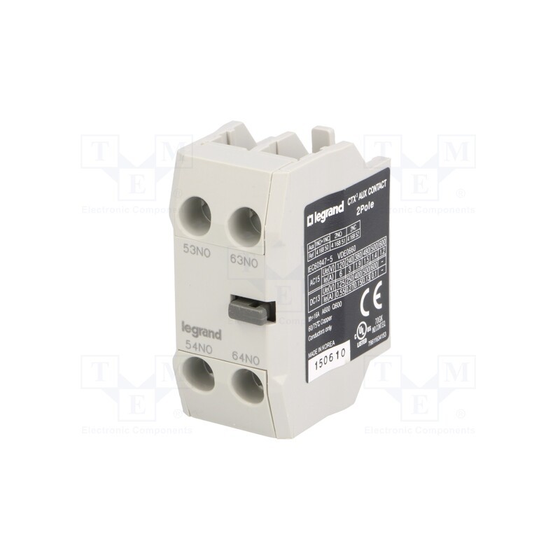 1 pcs x LEGRAND - 416851 - Auxiliary contacts, Series: CTX3, Leads: screw terminals, front