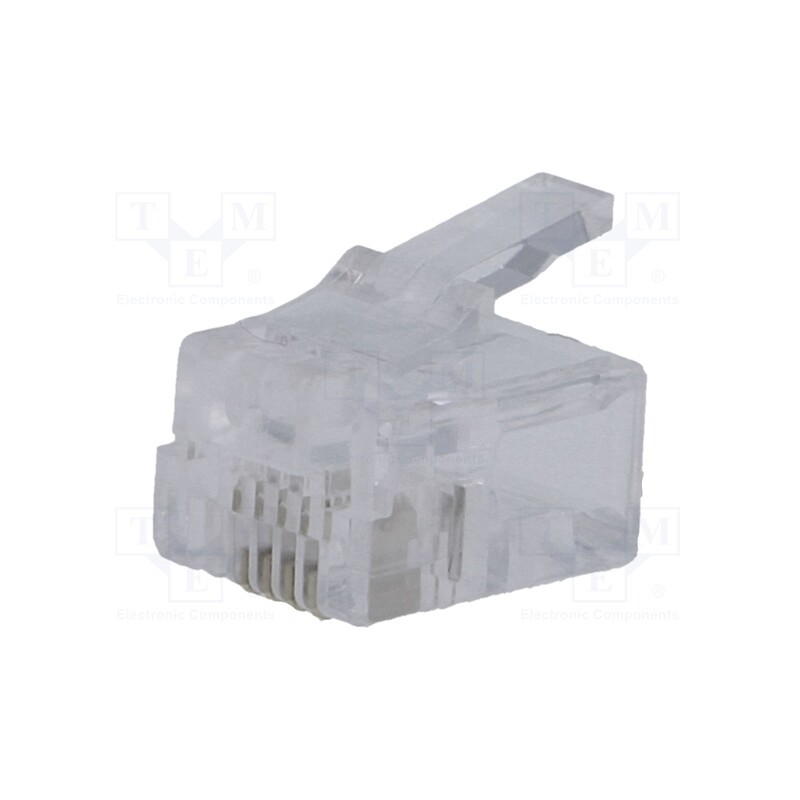 10 pcs x NINIGI - RJ11W-R - Plug, RJ11, PIN: 4, Layout: 6p4c, for cable, IDC,crimped