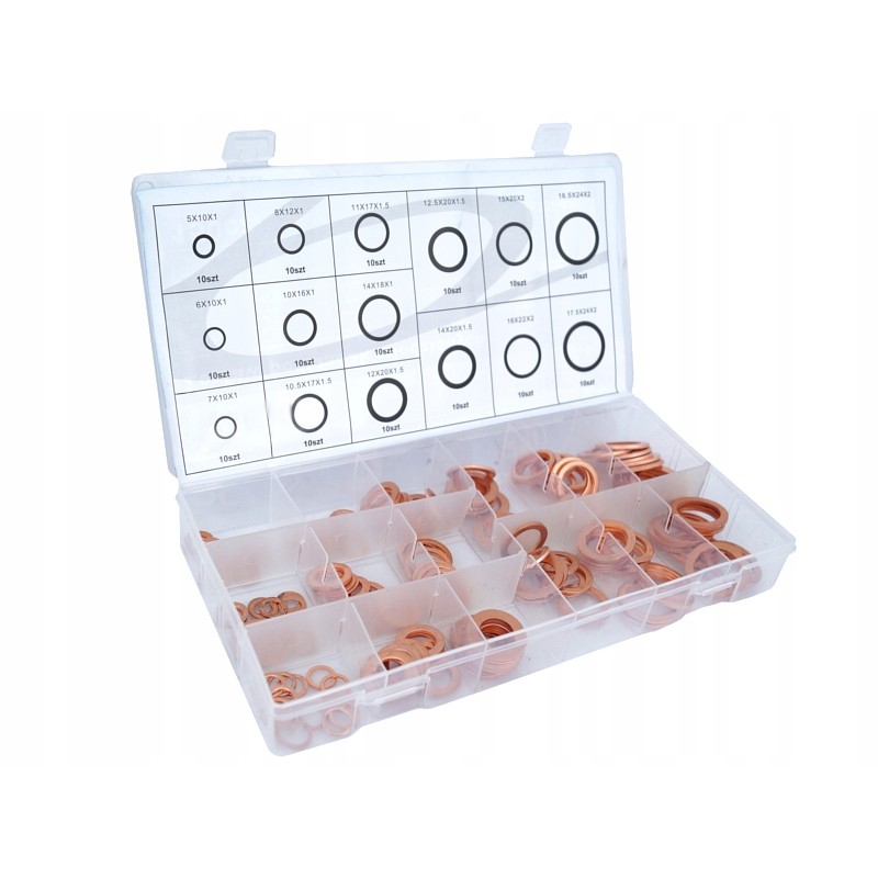 Set of copper washers 150 pcs