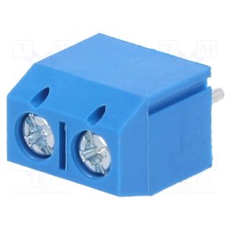 10 pcs x XINYA - XY301V-2P+ (5.00) - PCB terminal block, angled 90°, 5mm, ways: 2, on PCBs, 1.5mm2, 16A