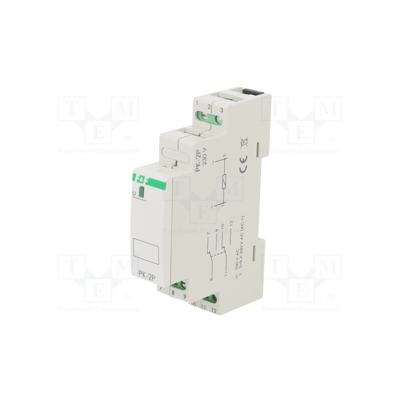 1 pcs x F&F - PK-2P-230V - Relay: installation, impulse,monostable, DPDT, Ucoil: 230VAC, 8A