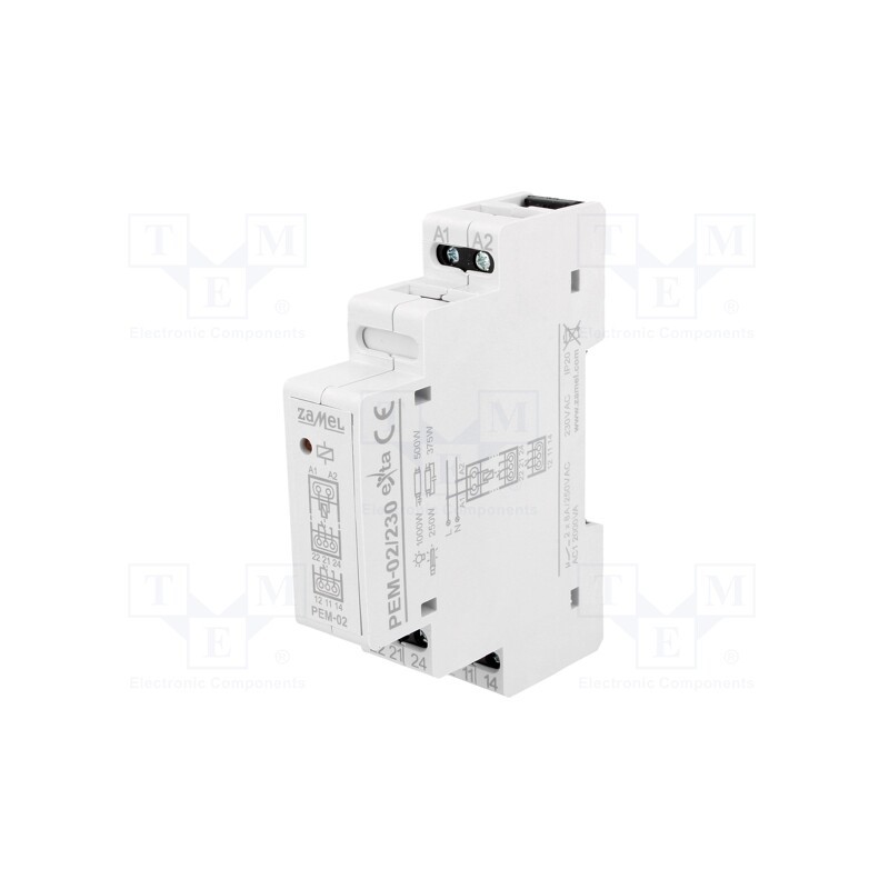 1 pcs x ZAMEL - PEM-02/230 - Relay: installation, monostable, DPDT, Ucoil: 230VAC, 90x17.5x66mm