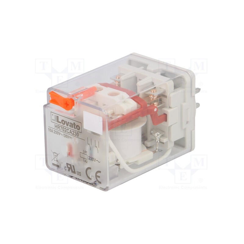 1 pcs x LOVATO ELECTRIC - HR702CA230 - Relay: electromagnetic, DPDT, Ucoil: 230VAC, Icontacts max: 10A