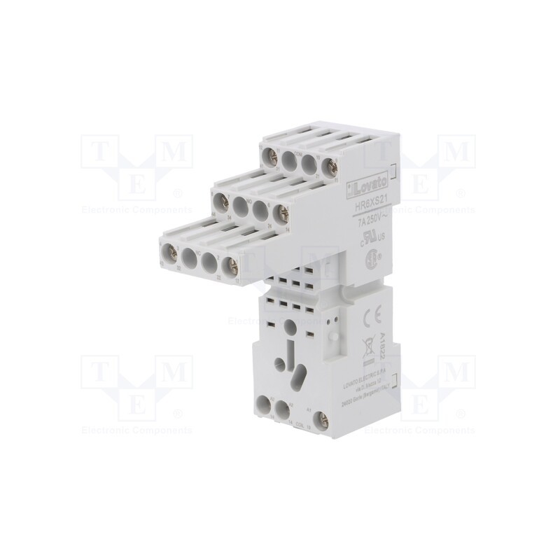 1 pcs x LOVATO ELECTRIC - HR6XS21 - Socket, PIN: 8, 10A, 250VAC, for DIN rail mounting, Series: HR60