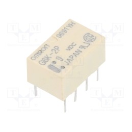 1 pcs x OMRON OCB - G6K-2P 9DC - Relay: electromagnetic, DPDT, Ucoil: 9VDC, 1A, 0.3A/125VAC, PCB