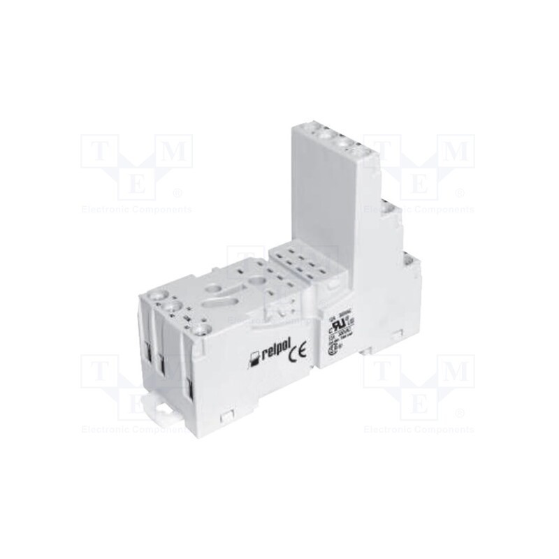 1 pcs x RELPOL - GZM2 - Socket, PIN: 8, 12A, 300VAC, on panel,for DIN rail mounting