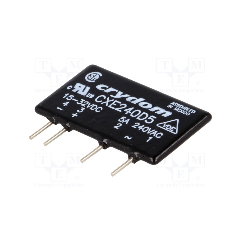 1 pcs x SENSATA / CRYDOM - CXE240D5 - Relay: solid state, Ucntrl: 15÷32VDC, 5A, 12÷280VAC, THT, SIP