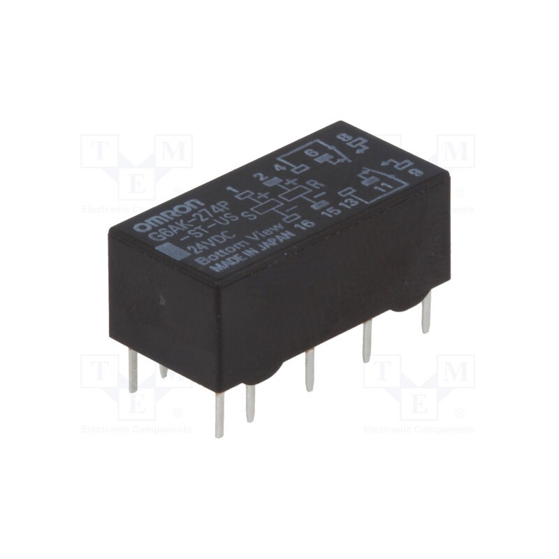 1 pcs x OMRON OCB - G6AK-274P-ST-US 24VDC - Relay: electromagnetic, DPDT, Ucoil: 24VDC, Icontacts max: 2A, PCB