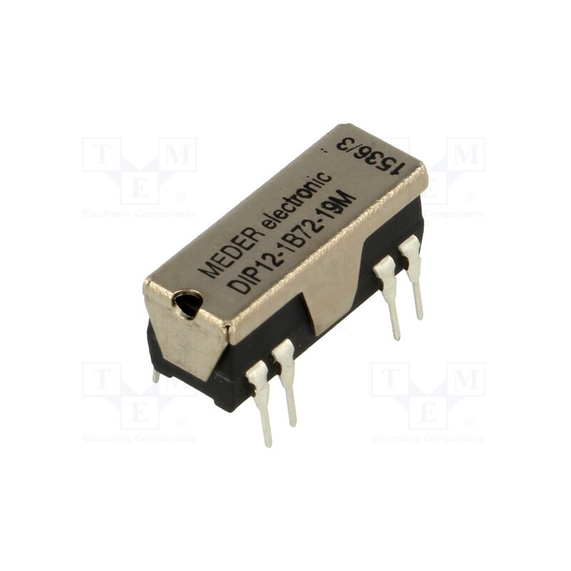 1 pcs x MEDER - DIP12-1B72-19M - Relay: reed switch, SPST-NC, Ucoil: 12VDC, 1A, max.200VDC, 145mW