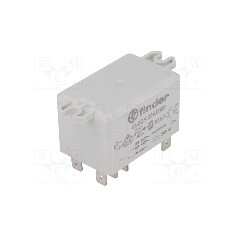 1 pcs x FINDER - 66.82.9.024.0000 - Relay: electromagnetic, DPDT, Ucoil: 24VDC, Icontacts max: 30A