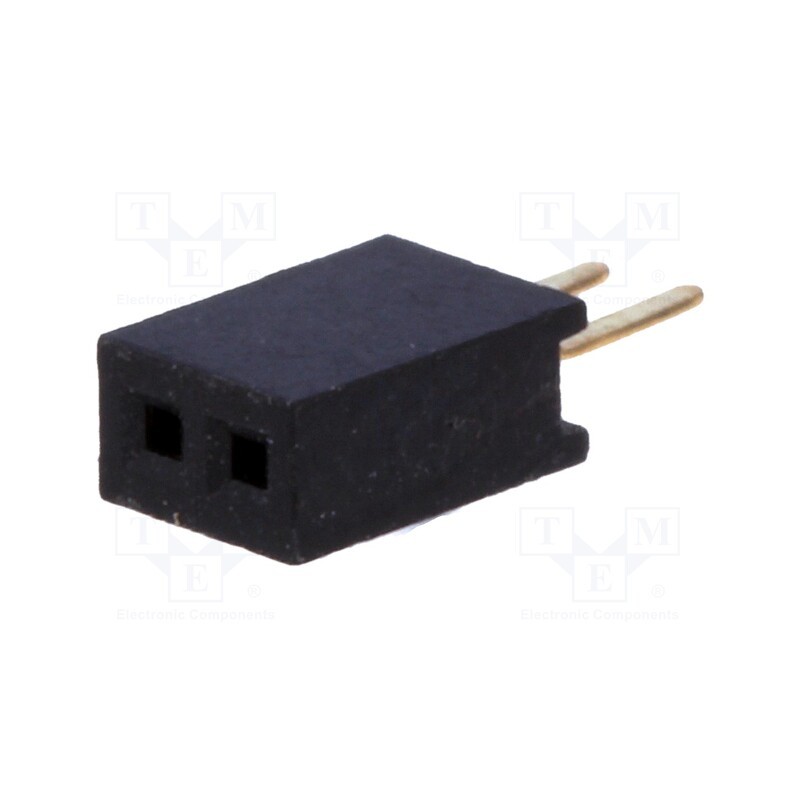 10 pcs x CONNFLY - DS1065-01-1*2S8BV - Socket, pin strips, female, PIN: 2, straight, 1.27mm, THT, 1x2, 1A