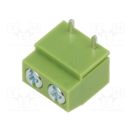 10 pcs x XINYA - XY126R-2P 5.0MM GREEN - PCB terminal block, straight, 5mm, ways: 2, on PCBs, 2.5mm2, tinned