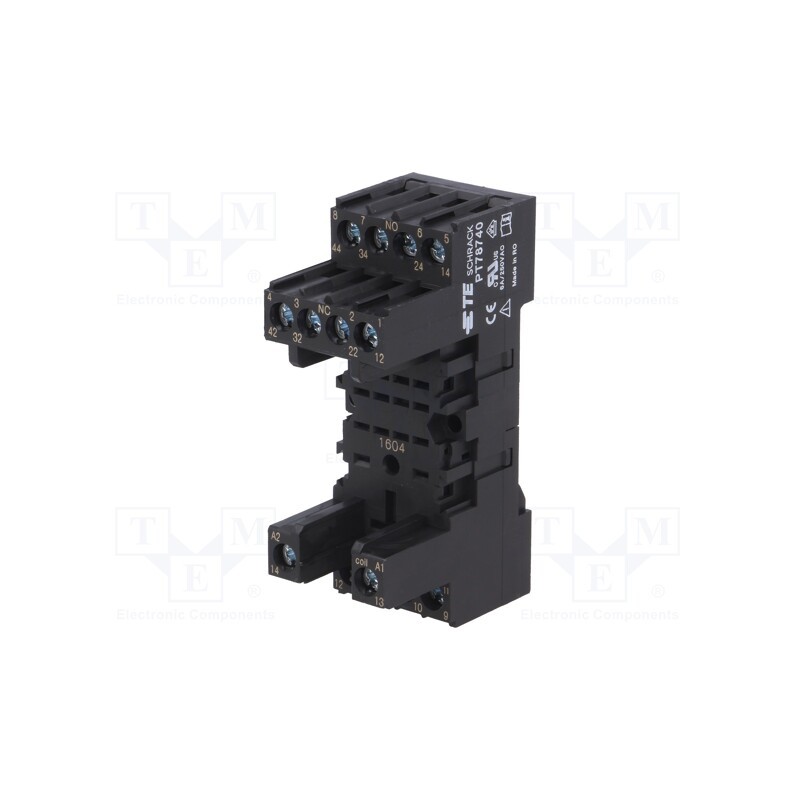 1 pcs x SCHRACK - 4-1415033-1 - Socket, PIN: 14, 12A, 250VAC, for DIN rail mounting, Series: PT
