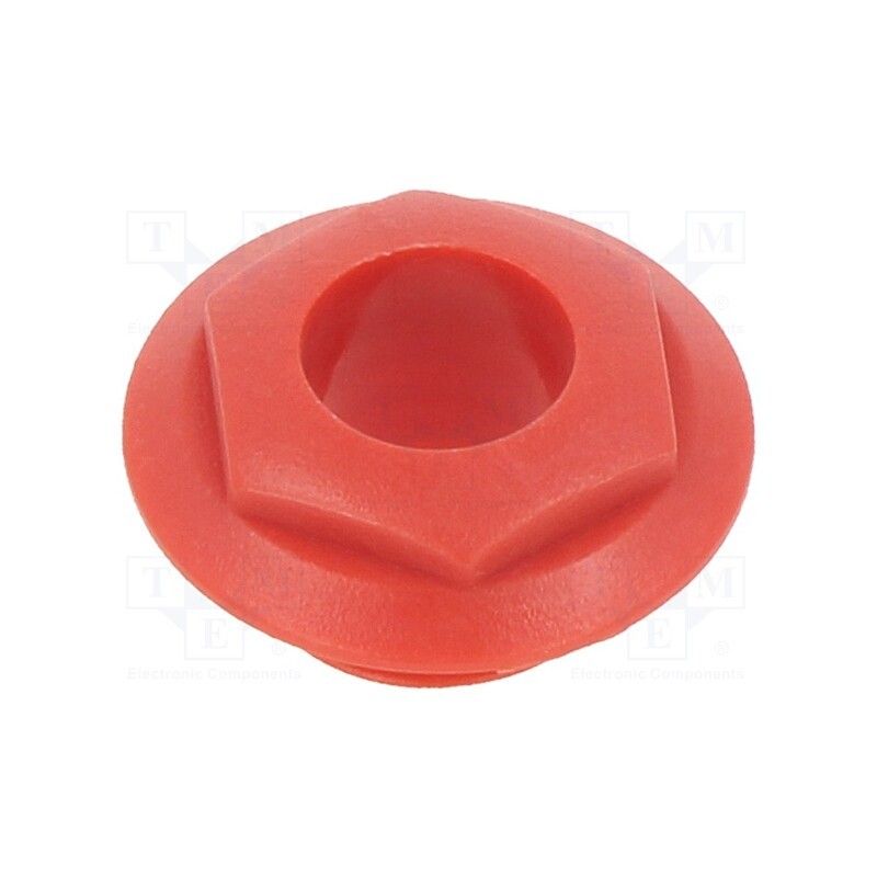 10 pcs x CLIFF - CL14218R - Nut with external thread, S4 series Jack sockets, red, S4