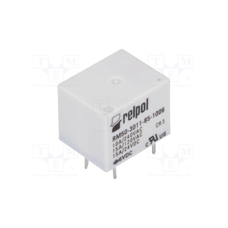1 pcs x RELPOL - RM50-3011-85-1006 - Relay: electromagnetic, SPDT, Ucoil: 6VDC, 10A, max.277VAC, PCB