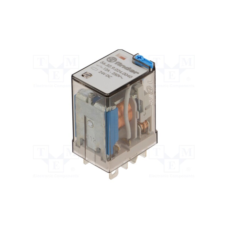 1 pcs x FINDER - 56.32.9.024.0000 - Relay: electromagnetic, DPDT, Ucoil: 24VDC, Icontacts max: 20A