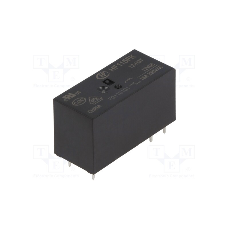 1 pcs x HONGFA RELAY - HF115FK/12-H3T - Relay: electromagnetic, SPST-NO, Ucoil: 12VDC, 16A, 16A/250VAC