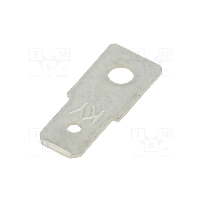 10 pcs x FIX&FASTEN - PC1125003 - Terminal: flat, 6.35mm, 0.8mm, male, screw, brass, tinned, straight