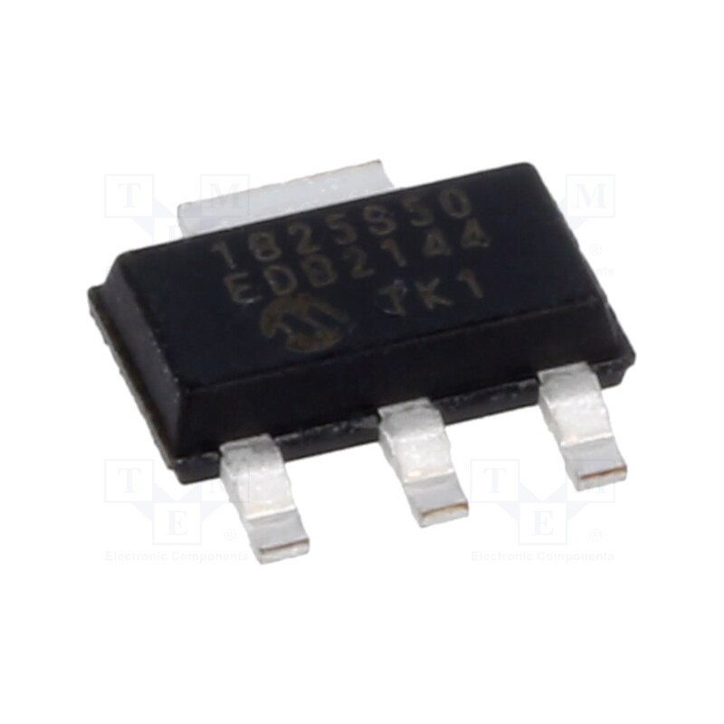 1 pcs x MICROCHIP TECHNOLOGY - MCP1825S-5002E/DB - IC: voltage regulator, LDO,linear,fixed, 5V, 0.5A, SOT223-3, SMD