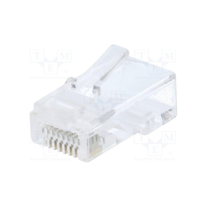 10 pcs x LOGILINK - MP0027 - Plug, RJ45, Cat: 6, unshielded,pass through, Layout: 8p8c, straight