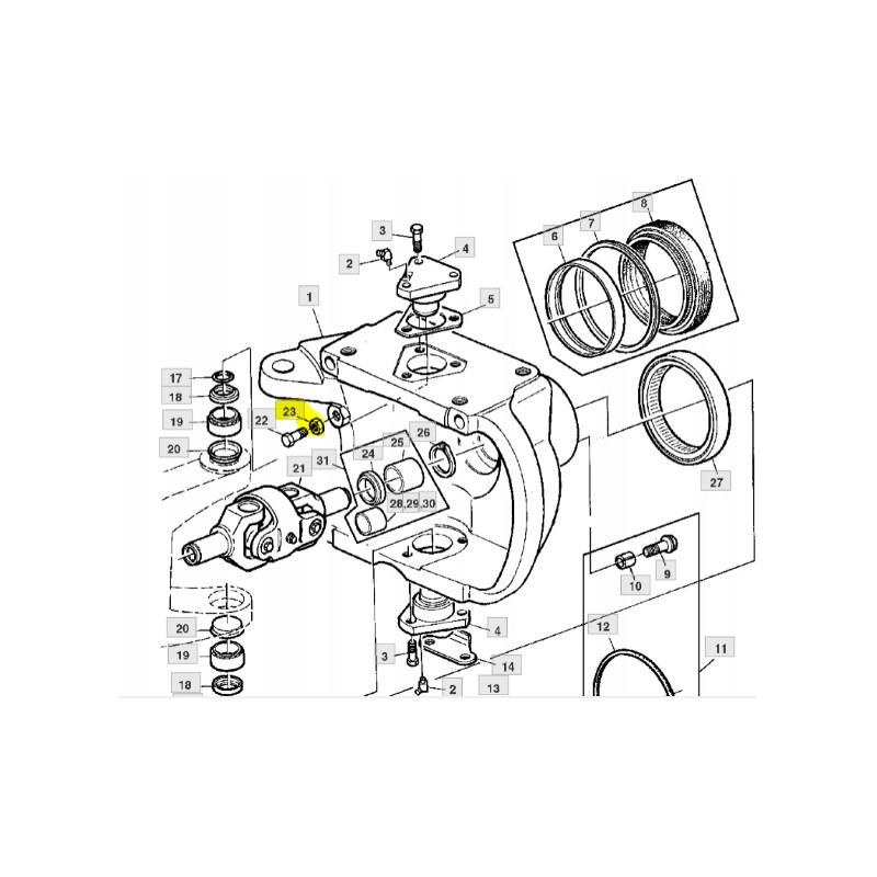 Stub arm nut m14 jd 1850 1750 1550 1950 14m7