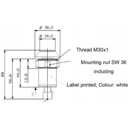 PTO shaft push button switch, round, yellow