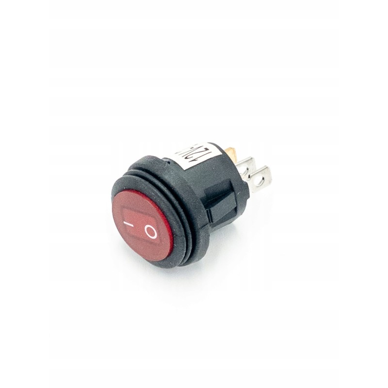Illuminated round switch, 12v, red, hermetically sealed