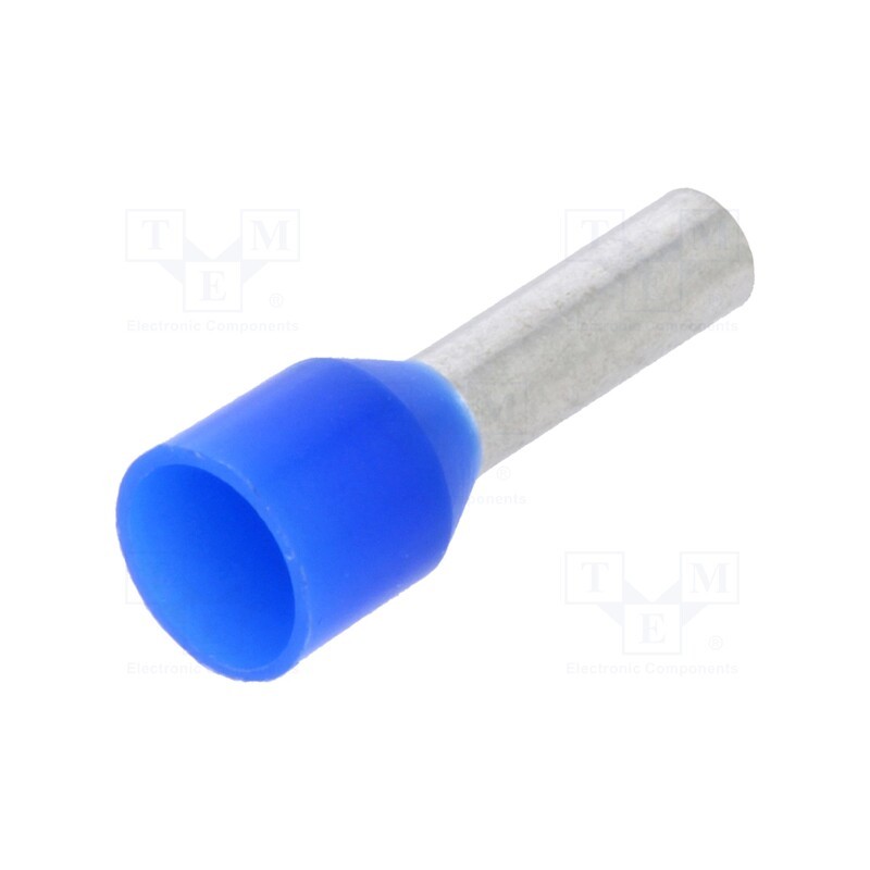 10 pcs x TE Connectivity - 1-966067-6 - Tip: bootlace ferrule, insulated, copper, 2.5mm2, 8mm, tinned, blue