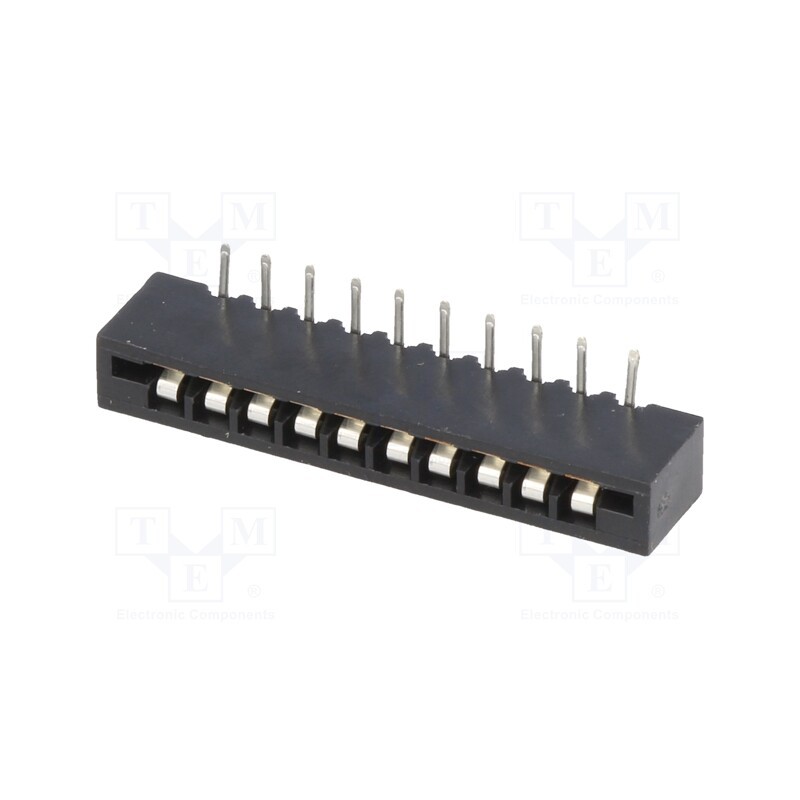 10 pcs x CONNFLY - DS1020-10RT1D - Connector: FFC/FPC, angled 90°, PIN: 10, Non-ZIF, THT, tinned, 20mΩ