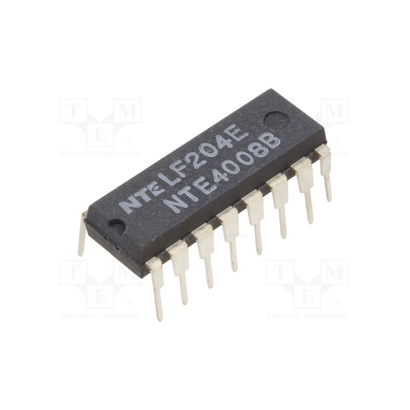 1 pcs x NTE Electronics - NTE4008B - IC: digital, 4bit, Ch: 4, IN: 2, CMOS, THT, DIP16, 3÷18VDC, -55÷125°C