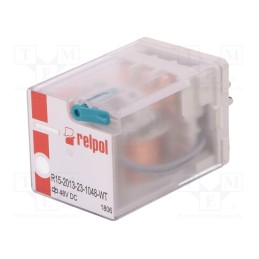 1 pcs x RELPOL - R15-2013-23-1048-WT - Relay: electromagnetic, 3PDT, 48VDC, Icontacts max: 20A, 10A/24VDC