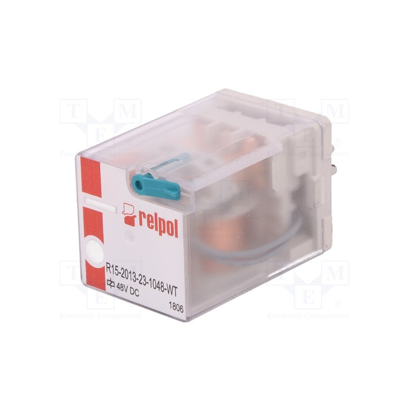 1 pcs x RELPOL - R15-2013-23-1048-WT - Relay: electromagnetic, 3PDT, 48VDC, Icontacts max: 20A, 10A/24VDC