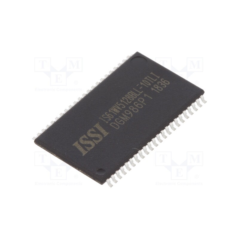 1 pcs x ISSI - IS61WV5128BLL-10TLI - IC: SRAM memory, 4MbSRAM, 512kx8bit, 2.4÷3.6V, 10ns, TSOP44 II