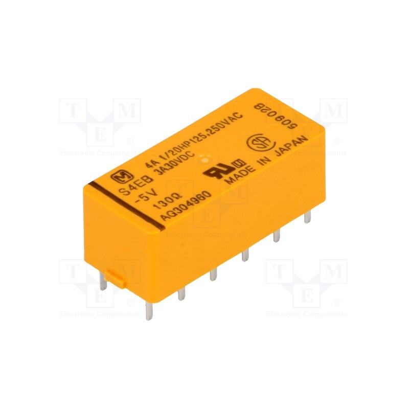 1 pcs x PANASONIC - S4EB-5V - Relay: electromagnetic, 4PST, Ucoil: 5VDC, Icontacts max: 4A, 192mW