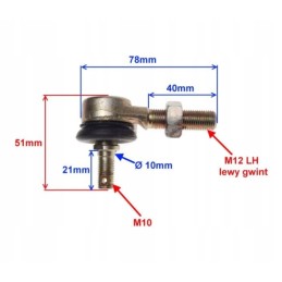 Gokart tie rod end m12 1 25x40